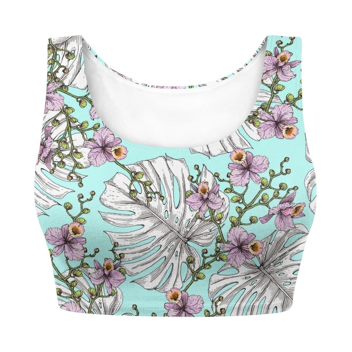 Hawaiian Monstera Design Women's T-shirt Crop Tops Custom Fashion Summer Short Sleeveless Tank Top Streetwear Lady Vest Clothes