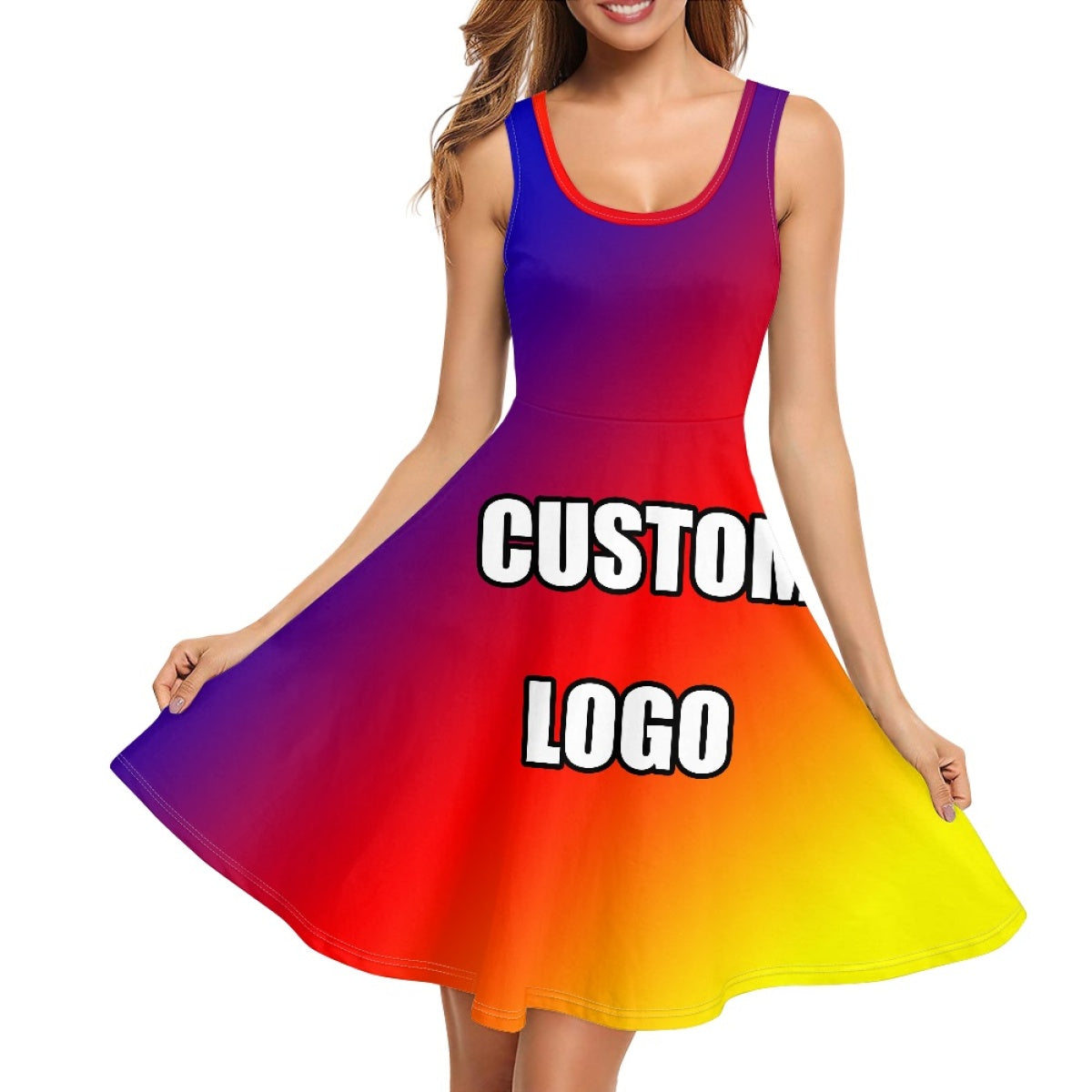 Island Summer Custom Clothes Sleeveless Dress Hibiscus Flower Polynesian Blue Lady Elegant A-line Casual Dresses with Pockets