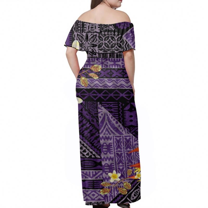 Island Polynesian Tribal Casual Dresses Lady Elegant Plus Size Women's Dresses Summer Plumeria Party Dresses Women Elegance