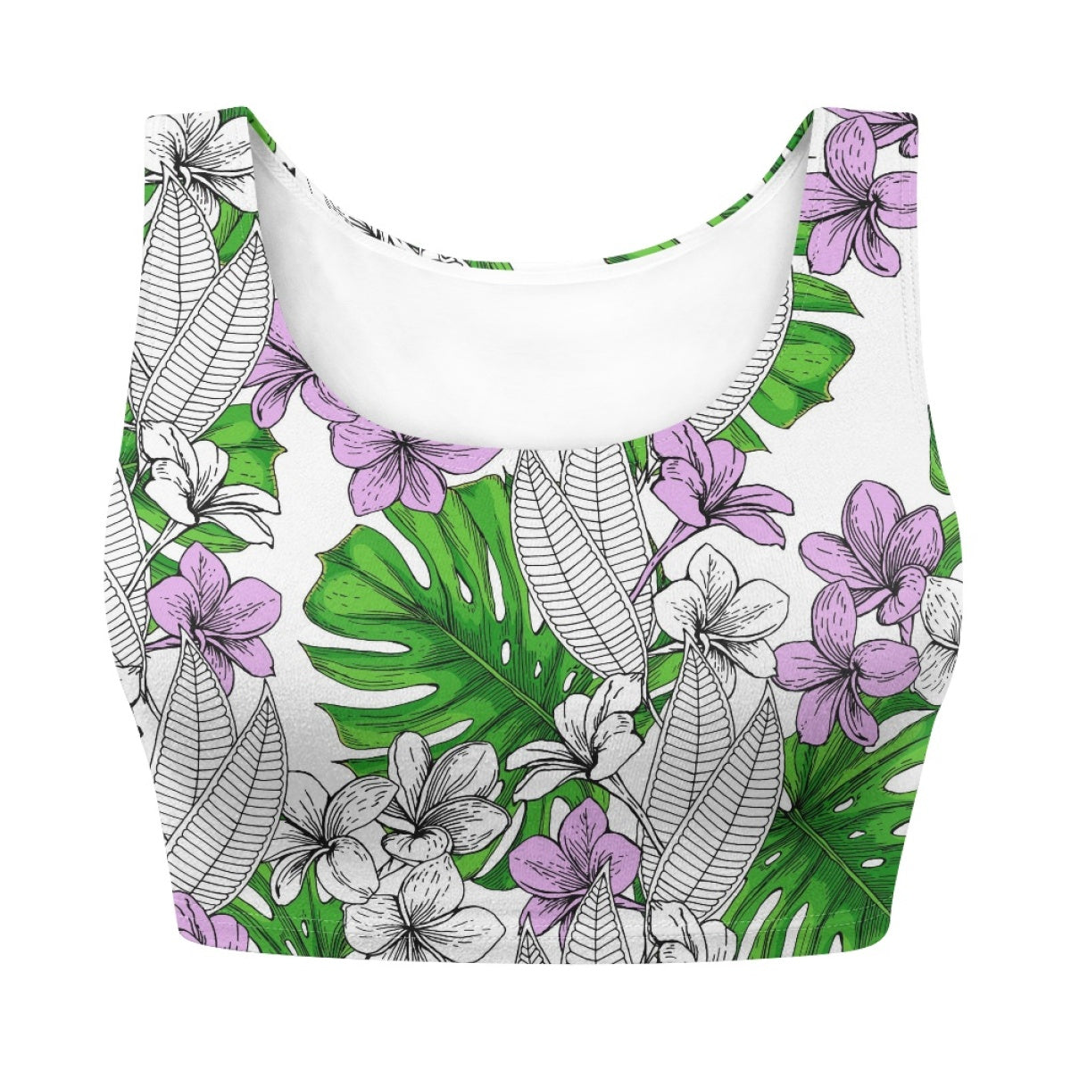 Hawaiian Monstera Design Women's T-shirt Crop Tops Custom Fashion Summer Short Sleeveless Tank Top Streetwear Lady Vest Clothes